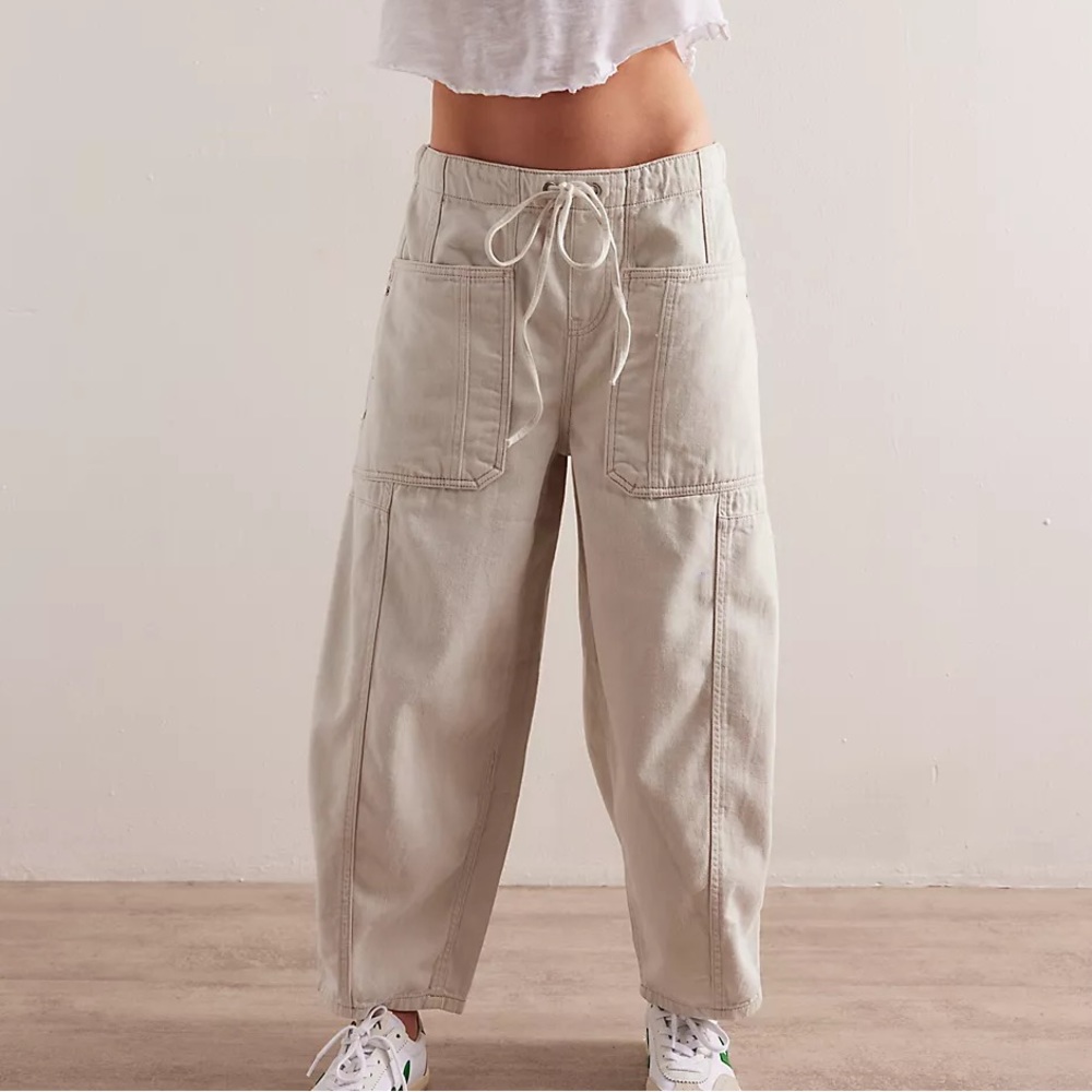Free People We The Free Silverton Pull-On Barrel Jeans